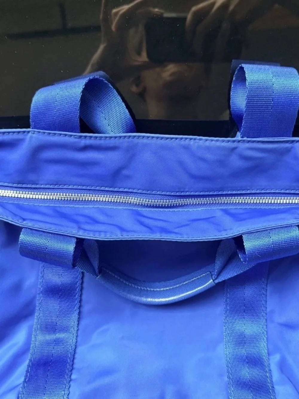 Tory Burch Quinn Blue Nylon Tote Bag